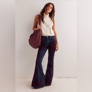 Free People Wrangler x Lainey Wilson Vintage Flock Flare Jeans
